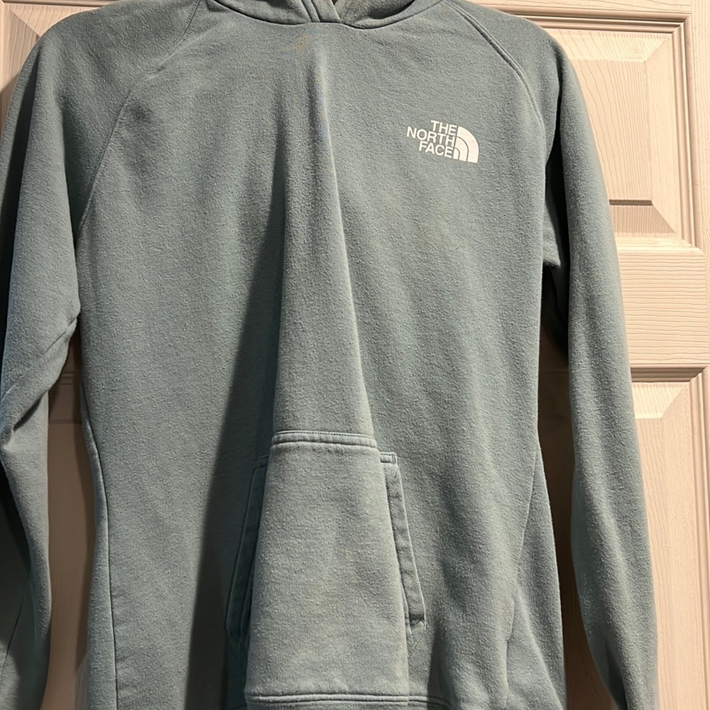 blue north face hoodie